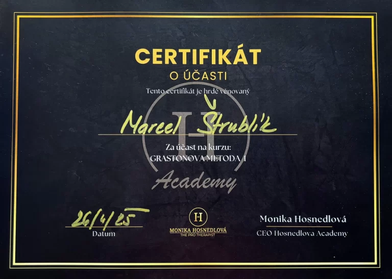 Marcel Štrublík – certifikát, osvědčení, kurz